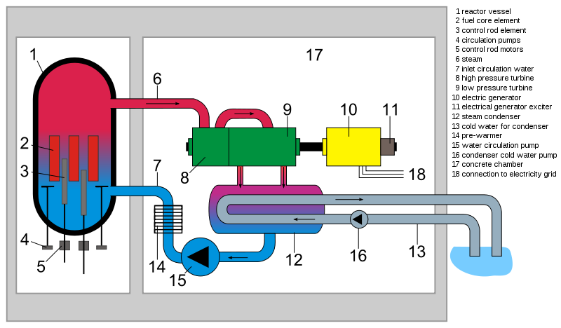 Schematic of a Boiling Water Reactor